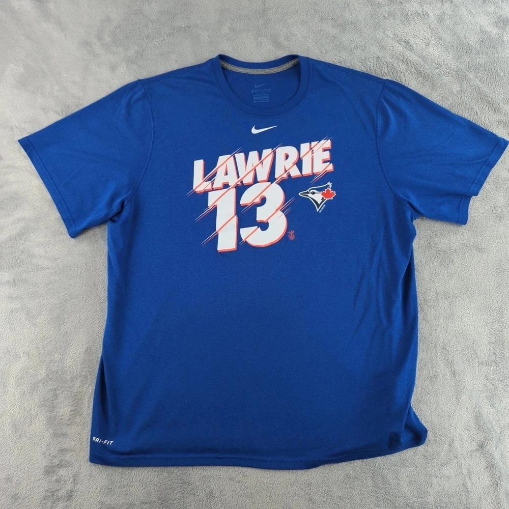 Toronto Blue Jays Brett Lawrie #13 T-Shirt Mens XXL Blue MLB Baseball Nike